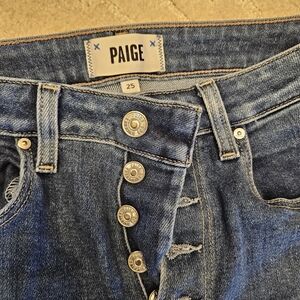 PAIGE High Rise Button-Fly Jeans